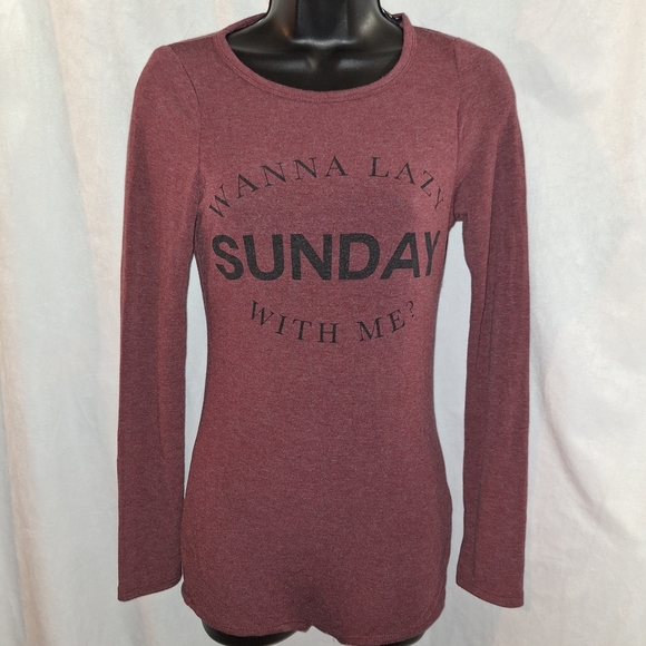 Women's Maroon Graphic Long Sleeve Romper - Picture 2 of 5